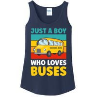 Just a Boy who loves Buses School Bus Ladies Essential Tank