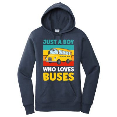 Just a Boy who loves Buses School Bus Women's Pullover Hoodie