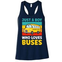 Just a Boy who loves Buses School Bus Women's Racerback Tank