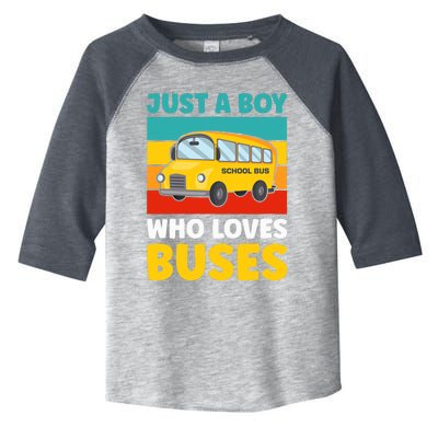 Just a Boy who loves Buses School Bus Toddler Fine Jersey T-Shirt