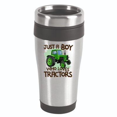 Just A Boy Who Loves Tractors T Farm Birthday Gift 16oz Travel Tumbler