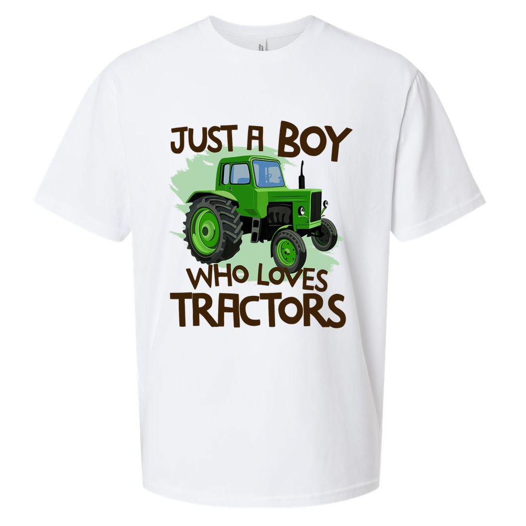 Just A Boy Who Loves Tractors T Farm Birthday Gift Sueded Cloud Jersey T-Shirt