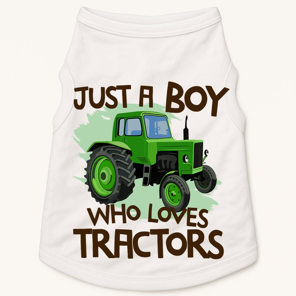 Just A Boy Who Loves Tractors T Farm Birthday Gift Doggie Tank