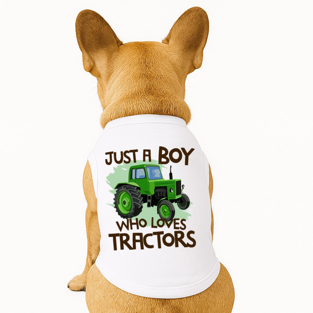 Just A Boy Who Loves Tractors T Farm Birthday Gift Doggie Tank