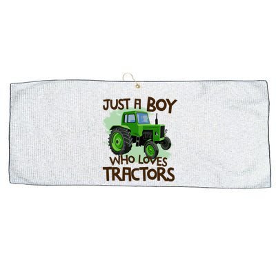 Just A Boy Who Loves Tractors T Farm Birthday Gift Large Microfiber Waffle Golf Towel