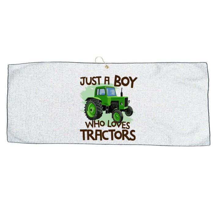 Just A Boy Who Loves Tractors T Farm Birthday Gift Large Microfiber Waffle Golf Towel