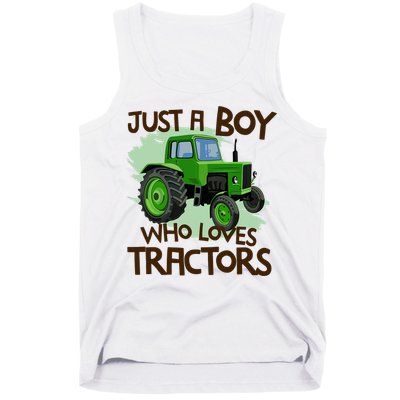 Just A Boy Who Loves Tractors T Farm Birthday Gift Tank Top