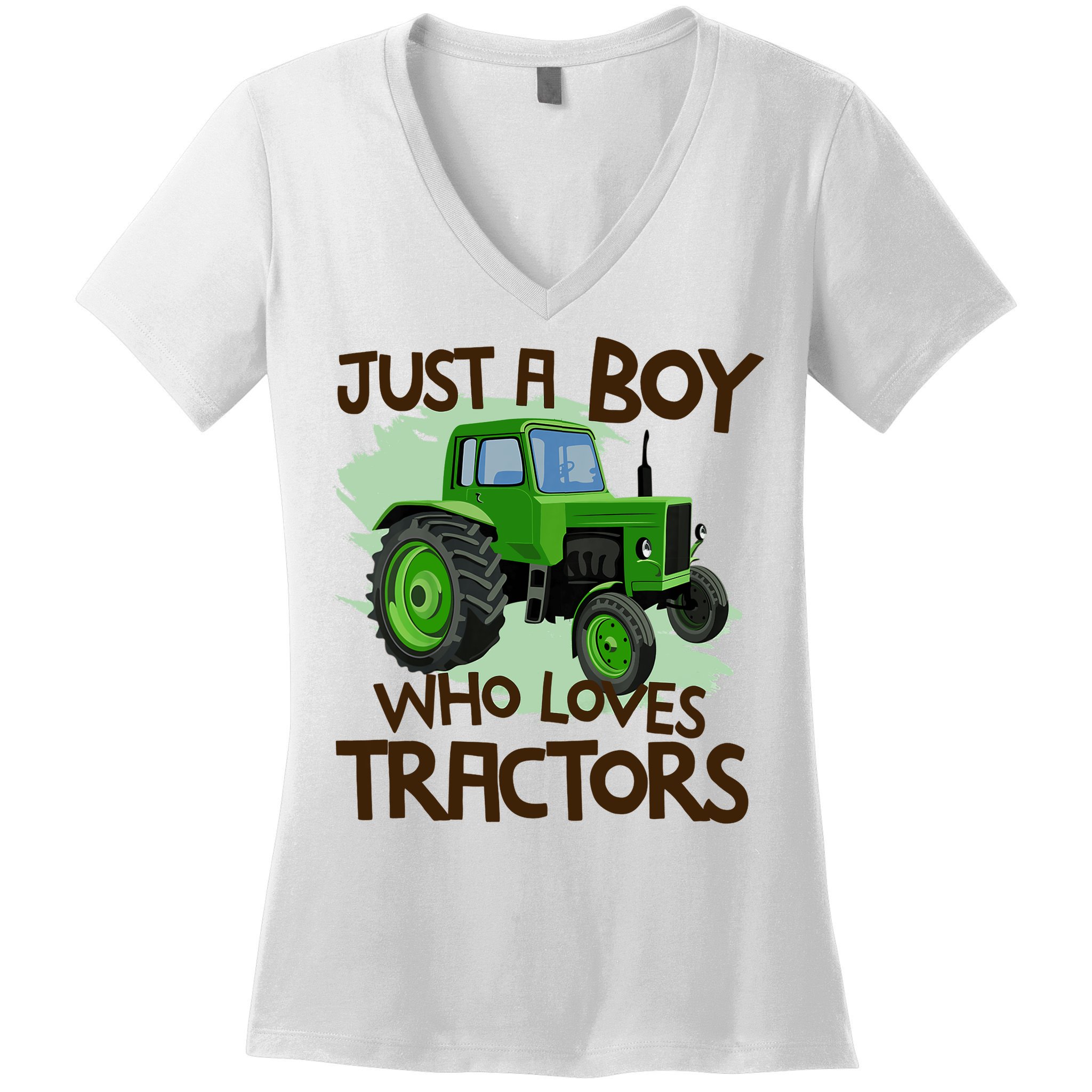 Just A Boy Who Loves Tractors T Farm Birthday Gift Women's V-Neck T-Shirt