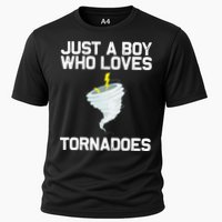 Just A Boy Who Loves Tornadoes Tornado Meteorologist Performance Shirt