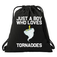 Just A Boy Who Loves Tornadoes Tornado Meteorologist Drawstring Bag
