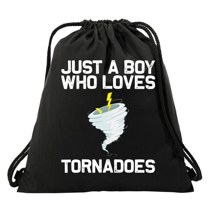 Just A Boy Who Loves Tornadoes Tornado Meteorologist Drawstring Bag