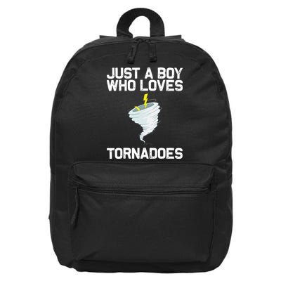 Just A Boy Who Loves Tornadoes Tornado Meteorologist 16 in Basic Backpack