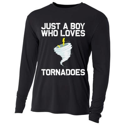 Just A Boy Who Loves Tornadoes Tornado Meteorologist Cooling Performance Long Sleeve Crew