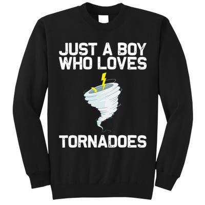 Just A Boy Who Loves Tornadoes Tornado Meteorologist Tall Sweatshirt