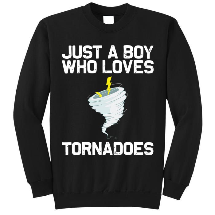 Just A Boy Who Loves Tornadoes Tornado Meteorologist Tall Sweatshirt