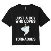 Just A Boy Who Loves Tornadoes Tornado Meteorologist Crop Top