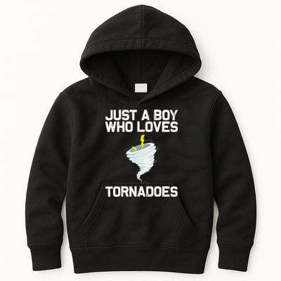 Just A Boy Who Loves Tornadoes Tornado Meteorologist Kids Hoodie