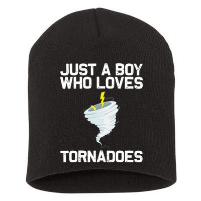 Just A Boy Who Loves Tornadoes Tornado Meteorologist Short Acrylic Beanie