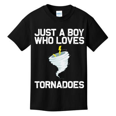 Just A Boy Who Loves Tornadoes Tornado Meteorologist Kids T-Shirt
