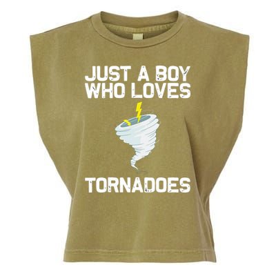 Just A Boy Who Loves Tornadoes Tornado Meteorologist Garment-Dyed Women's Muscle Tee
