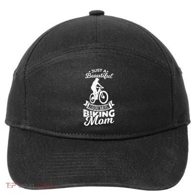 Just A Beautiful Mountain Biking Mom Meaningful Gift 7-Panel Snapback Hat