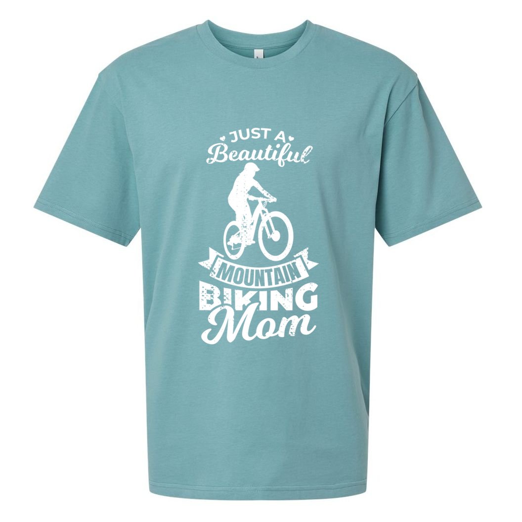 Just A Beautiful Mountain Biking Mom Meaningful Gift Sueded Cloud Jersey T-Shirt