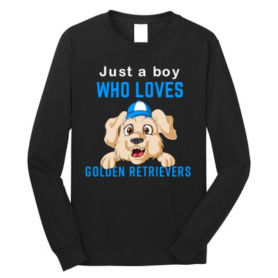 Just A Boy Who Loves Golden Retrivers Long Sleeve Shirt