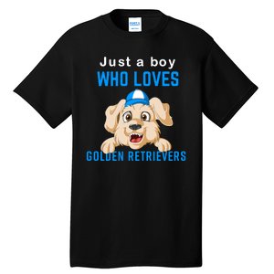 Just A Boy Who Loves Golden Retrivers Tall T-Shirt