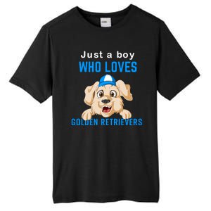 Just A Boy Who Loves Golden Retrivers Tall Fusion ChromaSoft Performance T-Shirt