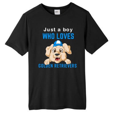 Just A Boy Who Loves Golden Retrivers Tall Fusion ChromaSoft Performance T-Shirt