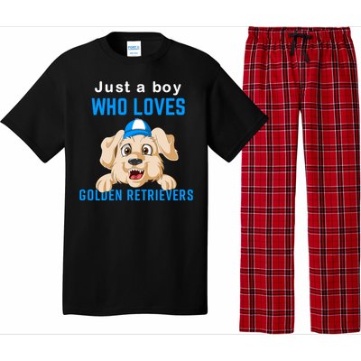 Just A Boy Who Loves Golden Retrivers Pajama Set