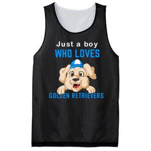 Just A Boy Who Loves Golden Retrivers Mesh Reversible Basketball Jersey Tank