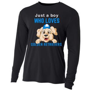 Just A Boy Who Loves Golden Retrivers Cooling Performance Long Sleeve Crew