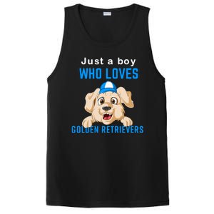 Just A Boy Who Loves Golden Retrivers PosiCharge Competitor Tank