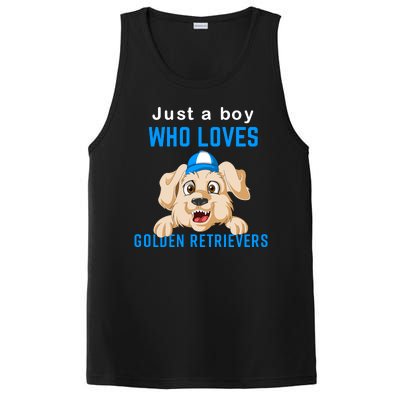 Just A Boy Who Loves Golden Retrivers PosiCharge Competitor Tank