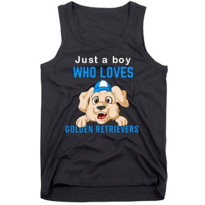 Just A Boy Who Loves Golden Retrivers Tank Top