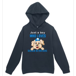 Just A Boy Who Loves Golden Retrivers Urban Pullover Hoodie