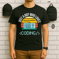 Just A Boy Who Loves Coding Computer Funny T-Shirt
