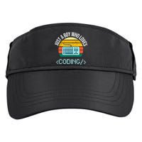 Just A Boy Who Loves Coding Computer Funny Adult Drive Performance Visor