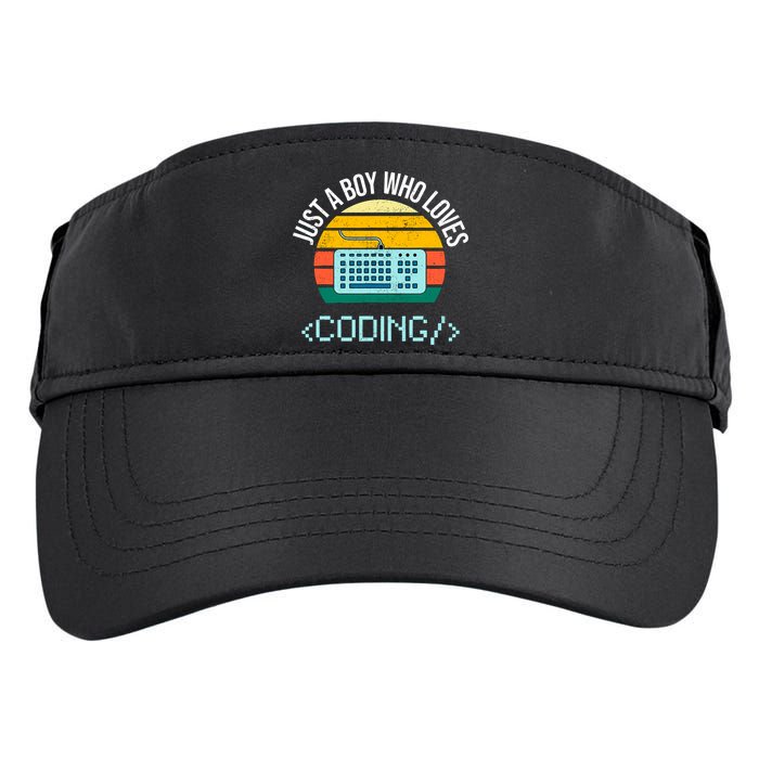 Just A Boy Who Loves Coding Computer Funny Adult Drive Performance Visor