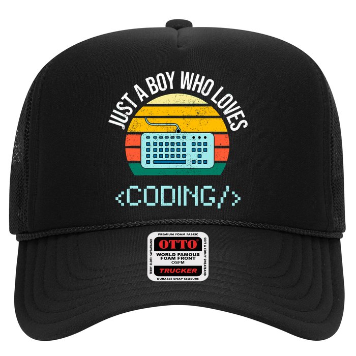 Just A Boy Who Loves Coding Computer Funny Trucker Hat