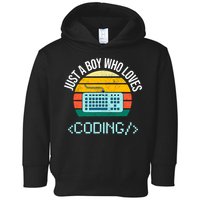 Just A Boy Who Loves Coding Computer Funny Toddler Hoodie