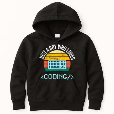 Just A Boy Who Loves Coding Computer Funny Kids Hoodie
