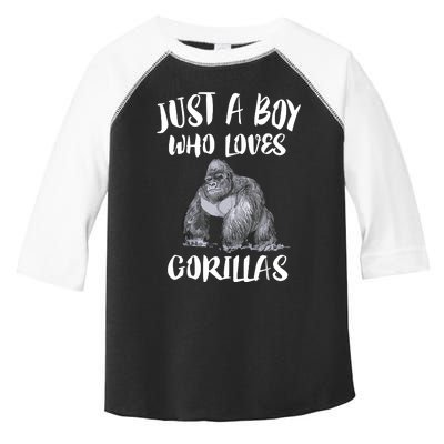 Just A Boy Who Loves Gorillas, Gorilla Lover Gift Toddler Fine Jersey T-Shirt