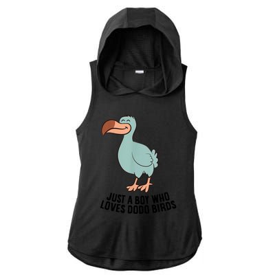 Just A Boy Who Loves Dodo Birds Ladies PosiCharge Tri-Blend Wicking Draft Hoodie Tank