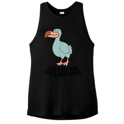 Just A Boy Who Loves Dodo Birds Ladies PosiCharge Tri-Blend Wicking Tank