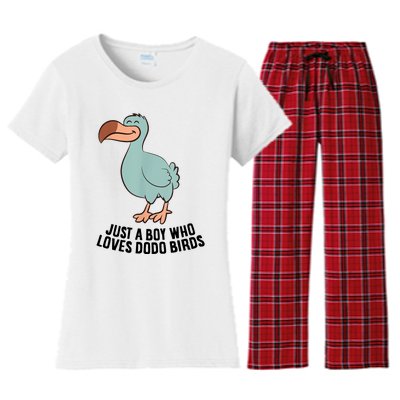 Just A Boy Who Loves Dodo Birds Women's Flannel Pajama Set