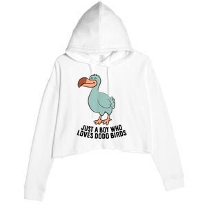 Just A Boy Who Loves Dodo Birds Crop Fleece Hoodie