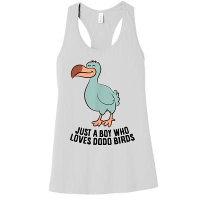 Just A Boy Who Loves Dodo Birds Women's Racerback Tank