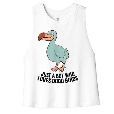 Just A Boy Who Loves Dodo Birds Women's Racerback Cropped Tank